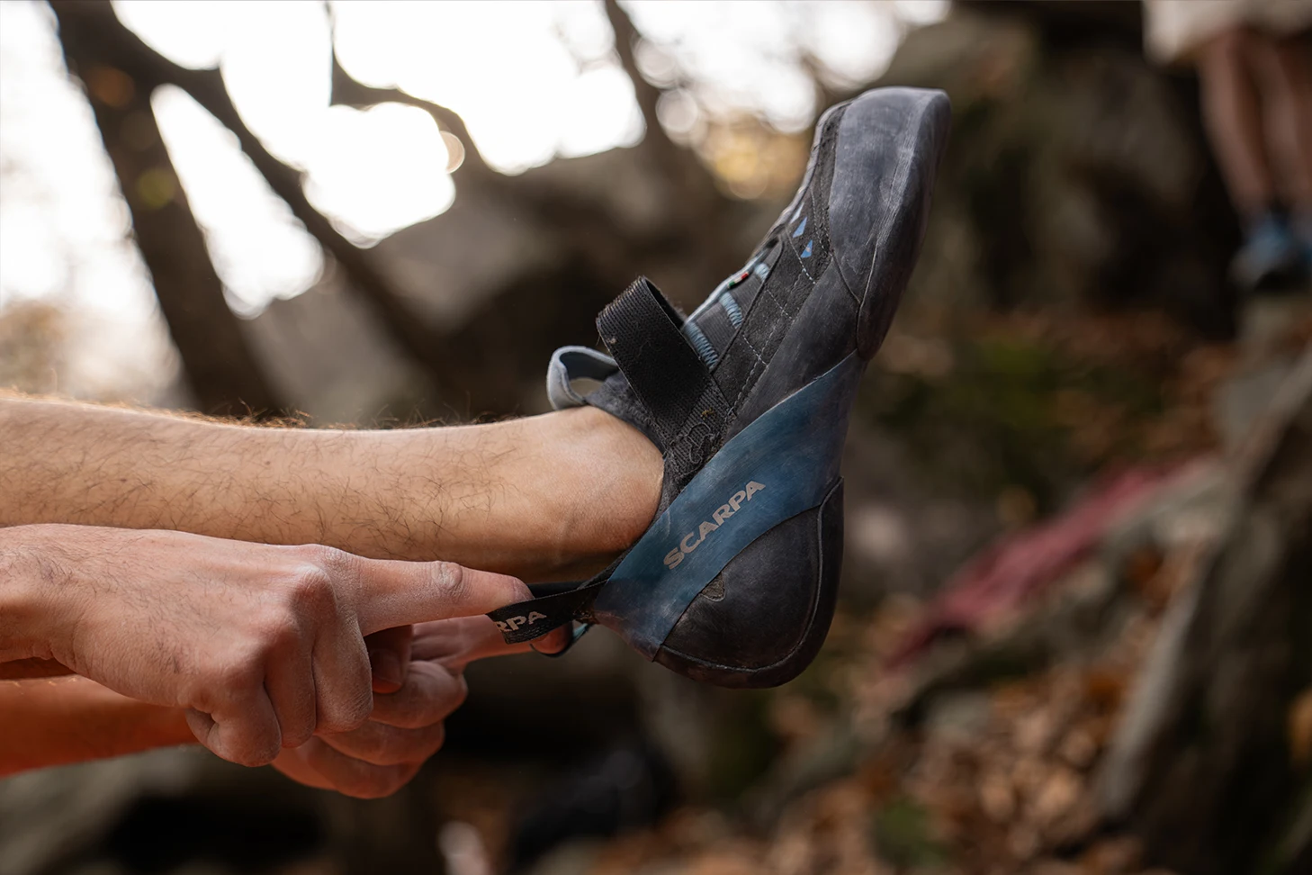 Nahaufnahme Kletterschuh